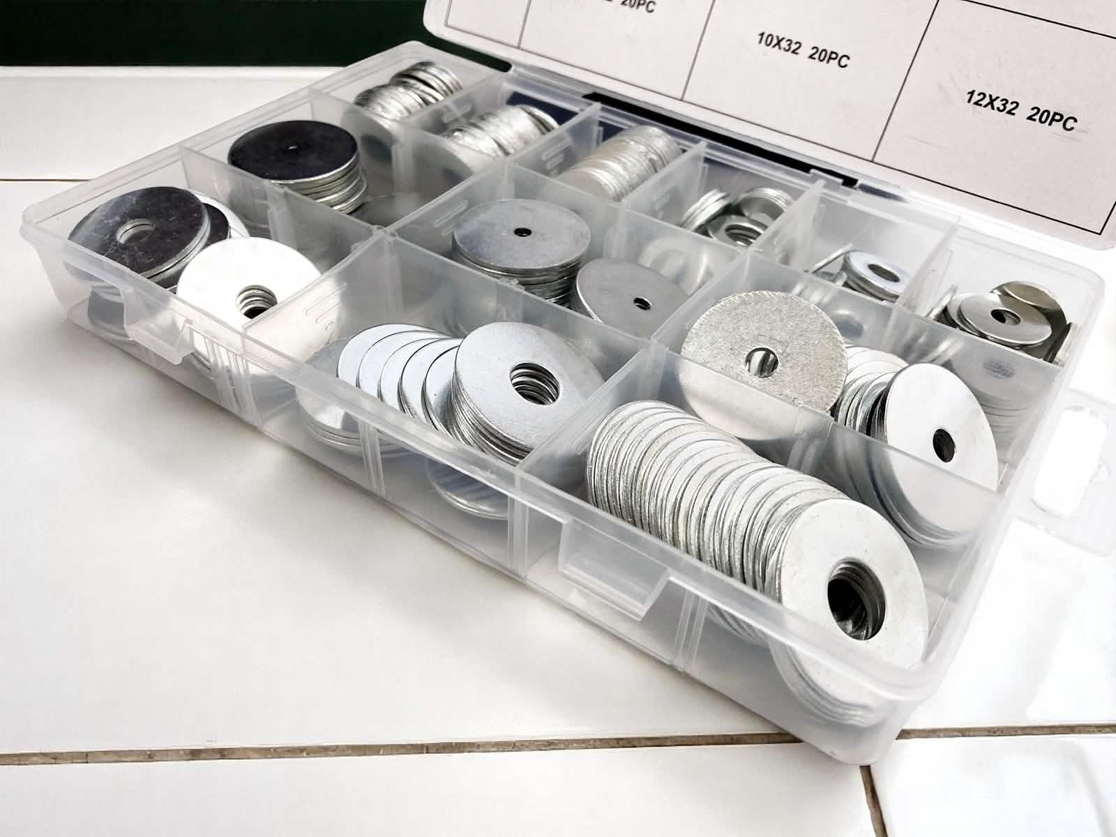 Penny Repair Mudguard Washers 240pc Carbon Steel for M2 M4 M6 M8 M10 M12 Bolts