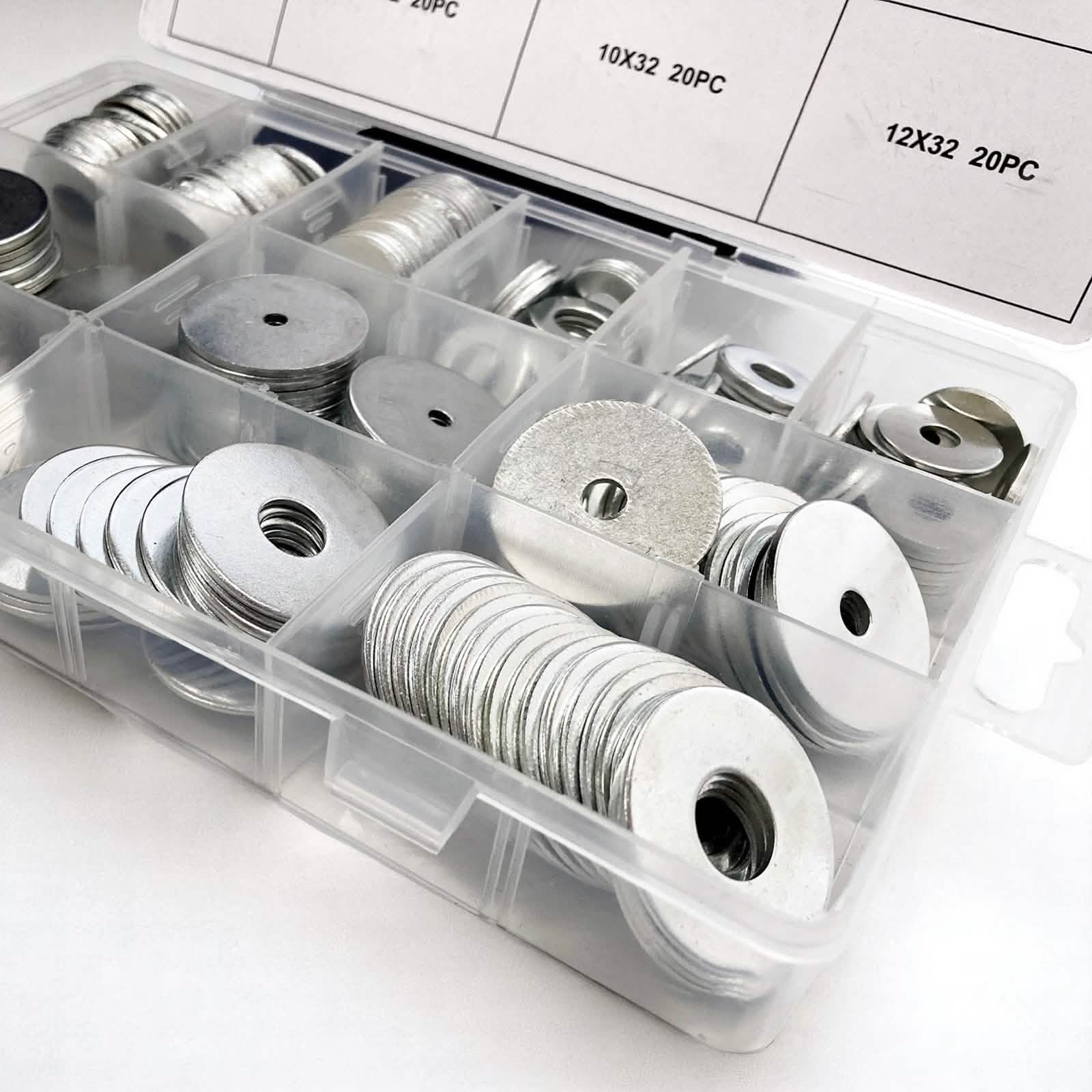 Penny Repair Mudguard Washers 240pc Carbon Steel for M2 M4 M6 M8 M10 M12 Bolts