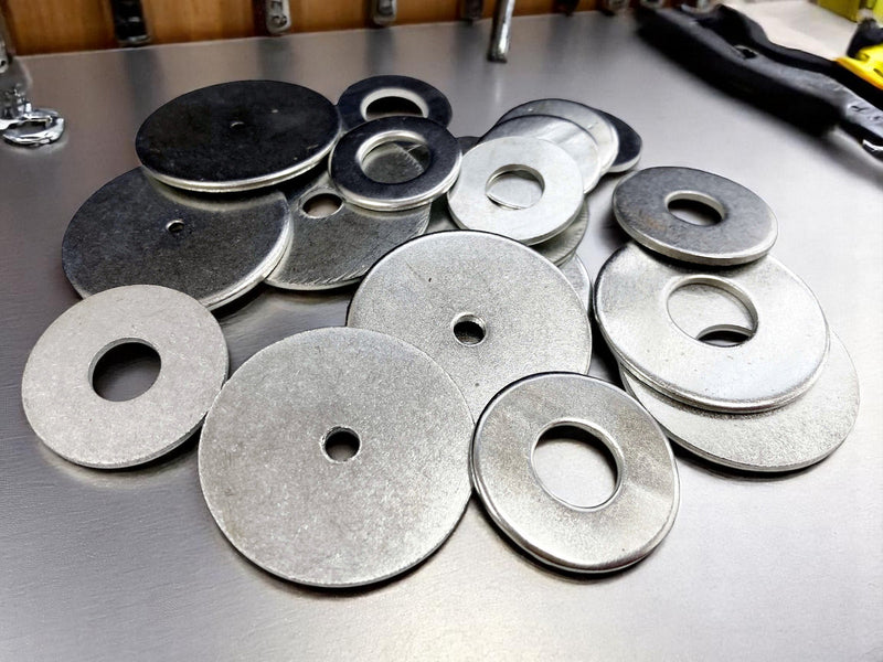 240pc Carbon Steel Penny Repair Washers for M2 M4 M6 M8 M10 M12 Bolts
