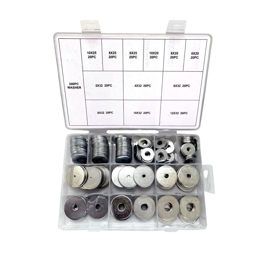 Penny Repair Mudguard Washers 240pc Carbon Steel for M2 M4 M6 M8 M10 M12 Bolts