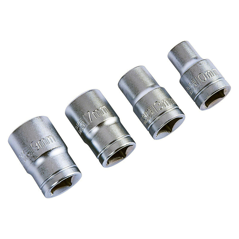 Draper 1/2" Dr. 600mm Flexi Knuckle Breaker Bar plus 4 Piece Socket Set | 10mm, 13mm, 17mm and 19mm