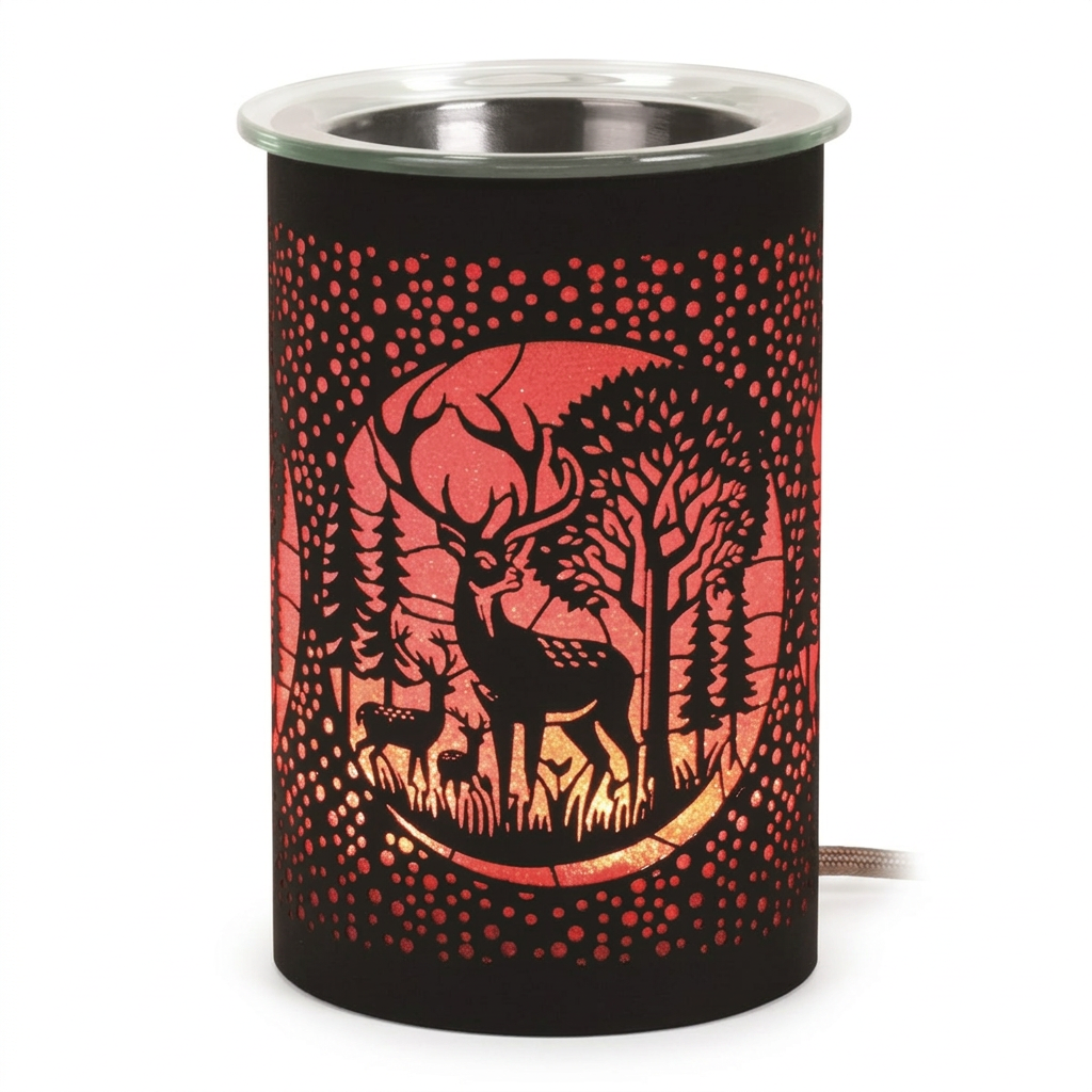 Deer Silhouette LED Wax Melt Warmer & Essential Oil Set - 6 x 10ml
