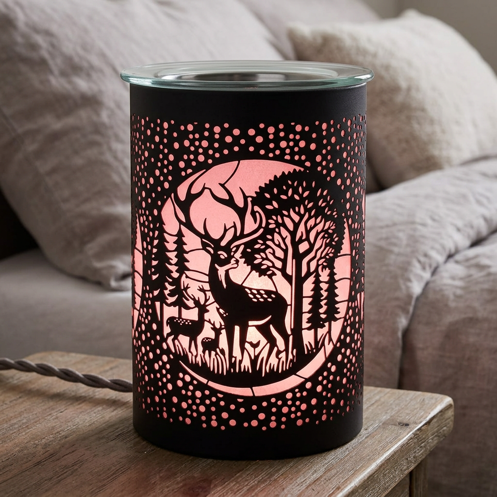 Deer Silhouette LED Wax Melt Warmer & Essential Oil Set - 6 x 10ml