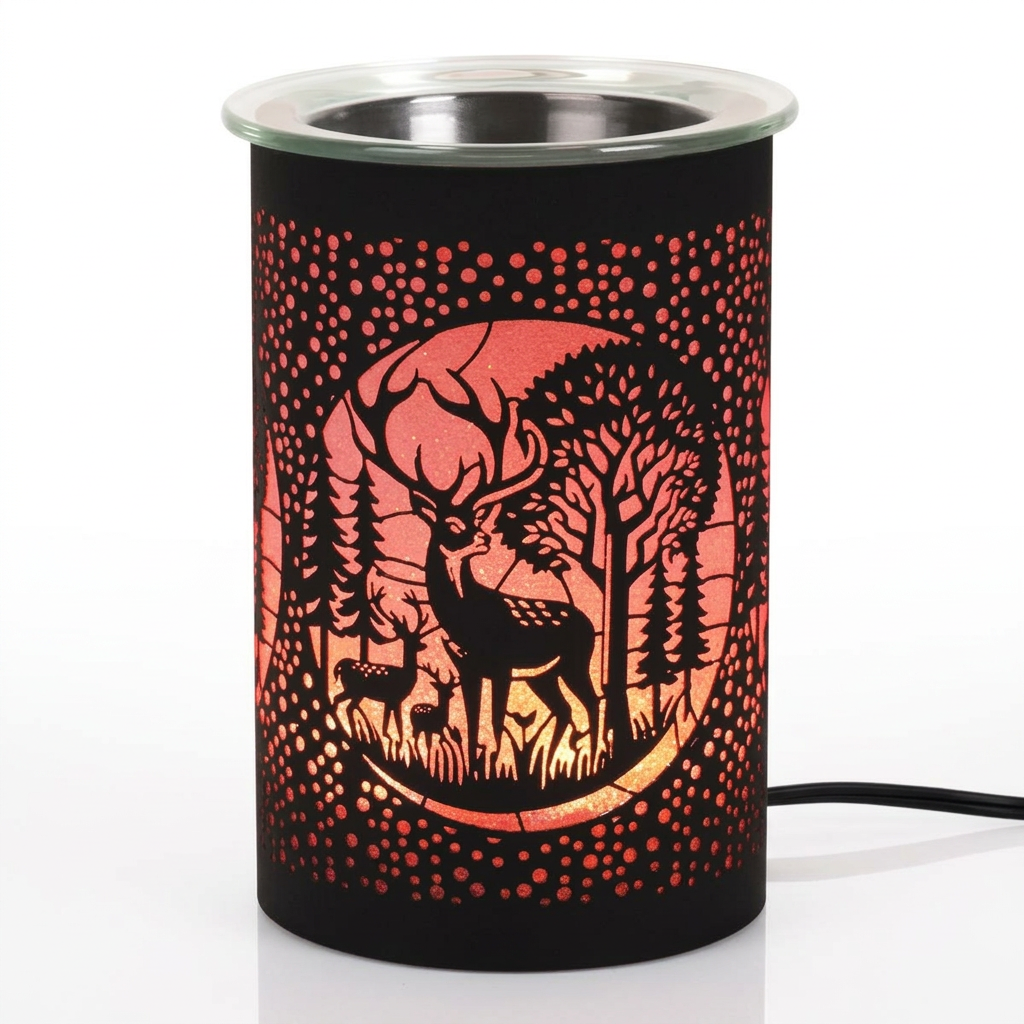 Deer Silhouette LED Wax Melt Warmer & Essential Oil Set - 6 x 10ml