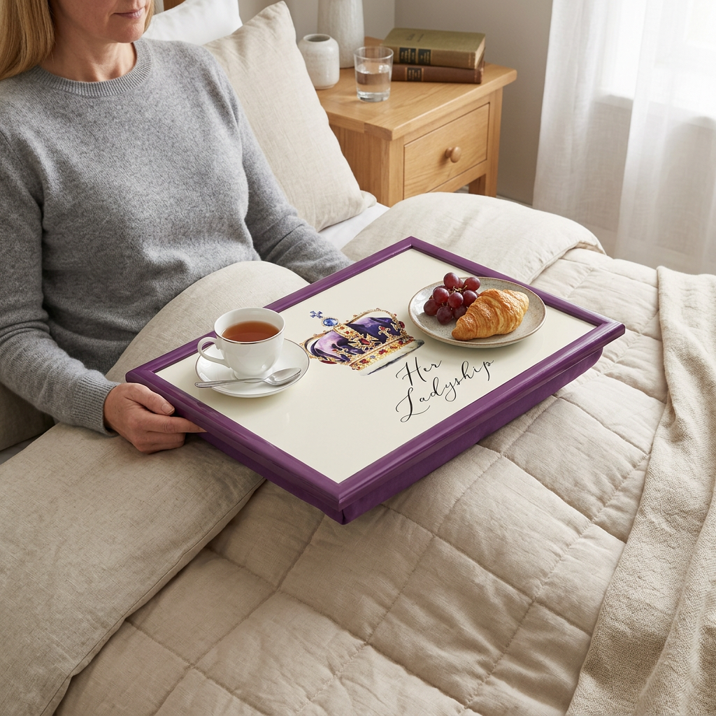 Her Ladyship lap tray used for breakfast in bed