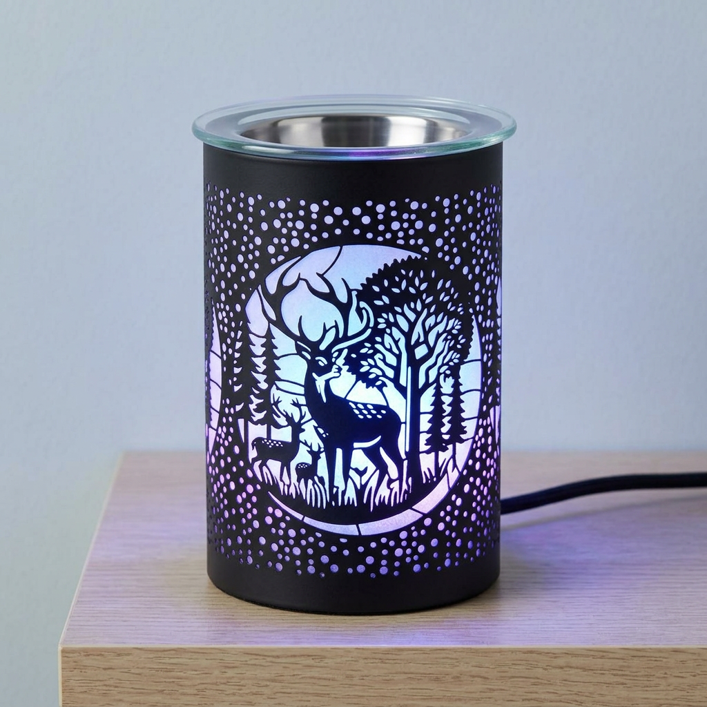 Deer Silhouette LED Wax Melt Warmer & Essential Oil Set - 6 x 10ml
