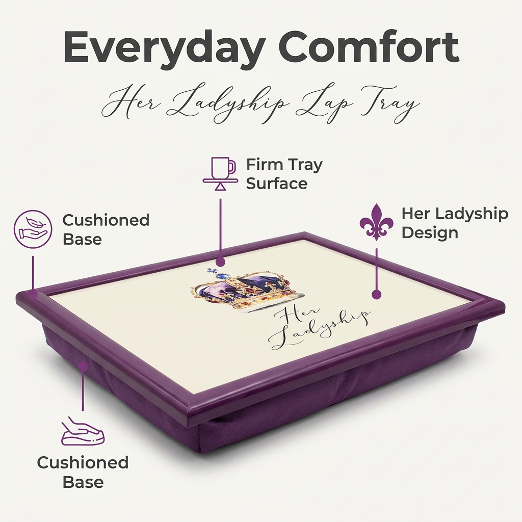 Her Ladyship tray cushioned base and firm tray surface features