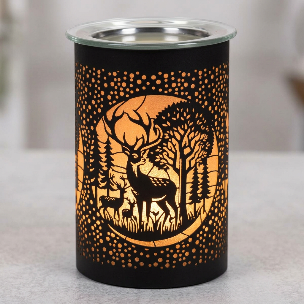 Deer Silhouette LED Wax Melt Warmer & Essential Oil Set - 6 x 10ml