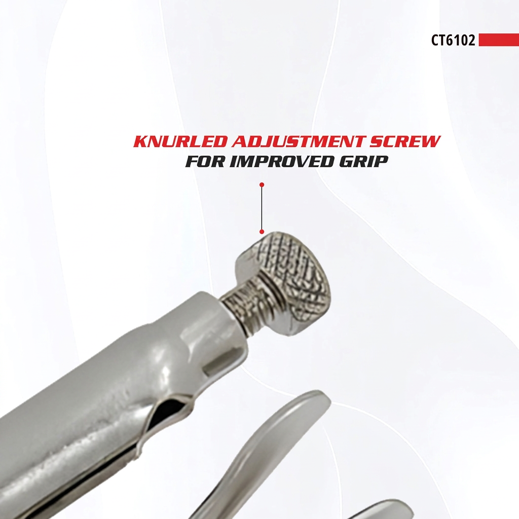 Knurled adjustment screw
