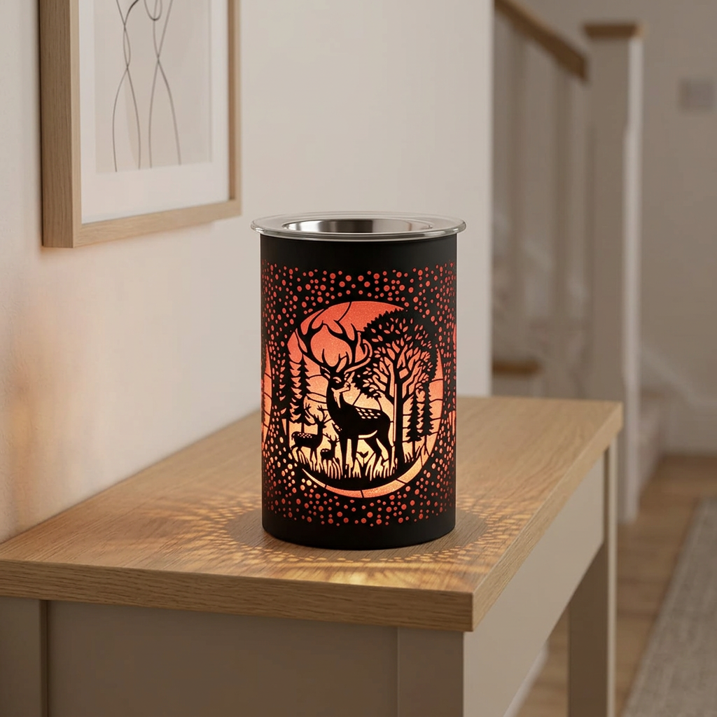 Deer Silhouette LED Wax Melt Warmer & Essential Oil Set - 6 x 10ml