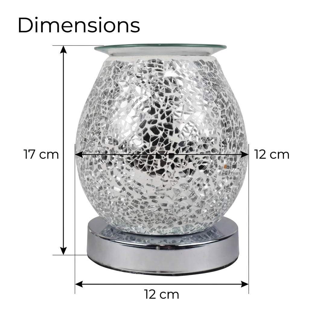 Silver crackle wax warmer dimensions diagram