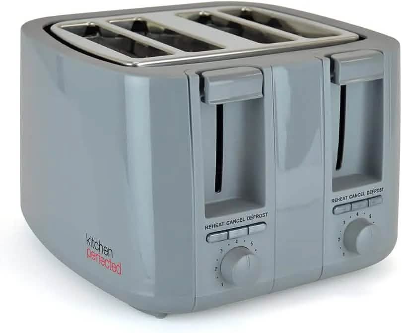 Kitchen Perfected 4 Slice Toaster 4 Slice Toaster Wide Slot Browning Defrost Reheat High Lift - Colour Choice