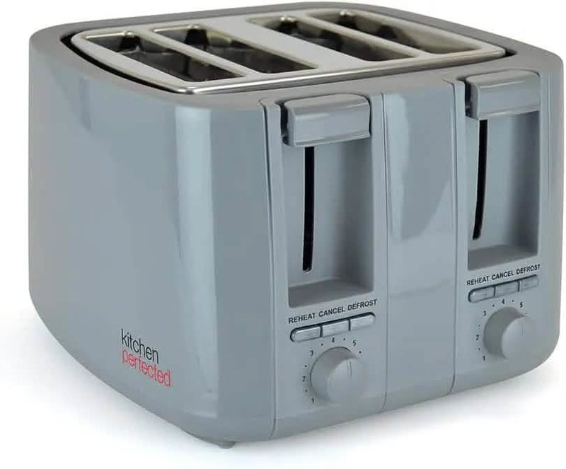 Kitchen Perfected 4 Slice Toaster 4 Slice Toaster Wide Slot Browning Defrost Reheat High Lift - Colour Choice