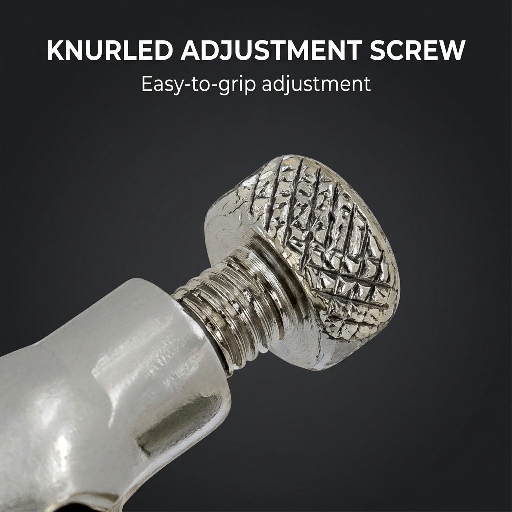 Knurled adjustment screw close-up