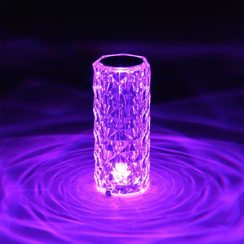 Led Crystal Diamond Rose Effect Lamp + Remote - Multi Colour - Portable Cordless - tooltime.co.uk