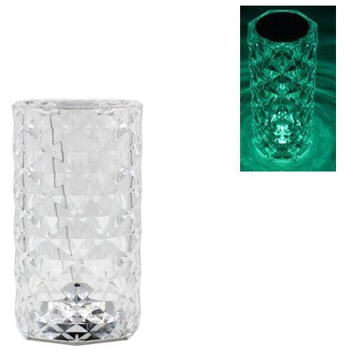 Led Crystal Diamond Rose Effect Lamp + Remote - Multi Colour - Portable Cordless - tooltime.co.uk