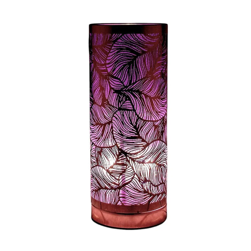 Lesser & Pavey Aroma Touch Lamp Aroma Lamp | Rose gold & Purple Leaf design | Cylindrical