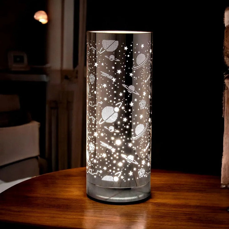 Lesser & Pavey Aroma Touch Lamp Silver Aroma Touch Control Lamp Essential Oil Burner and Wax Tart Warmer Melter | Space Galaxy Design