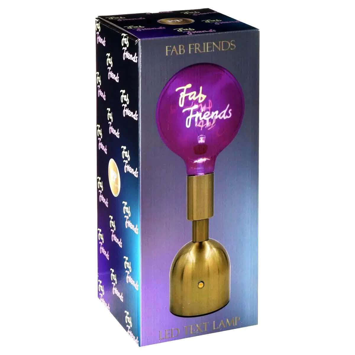 Lesser & Pavey Cordless Rechargeable Table Lamp USB Cordless Rechargeable Table Lamp with Brass Base, LED Bulb and Neon Text | Choice of Message