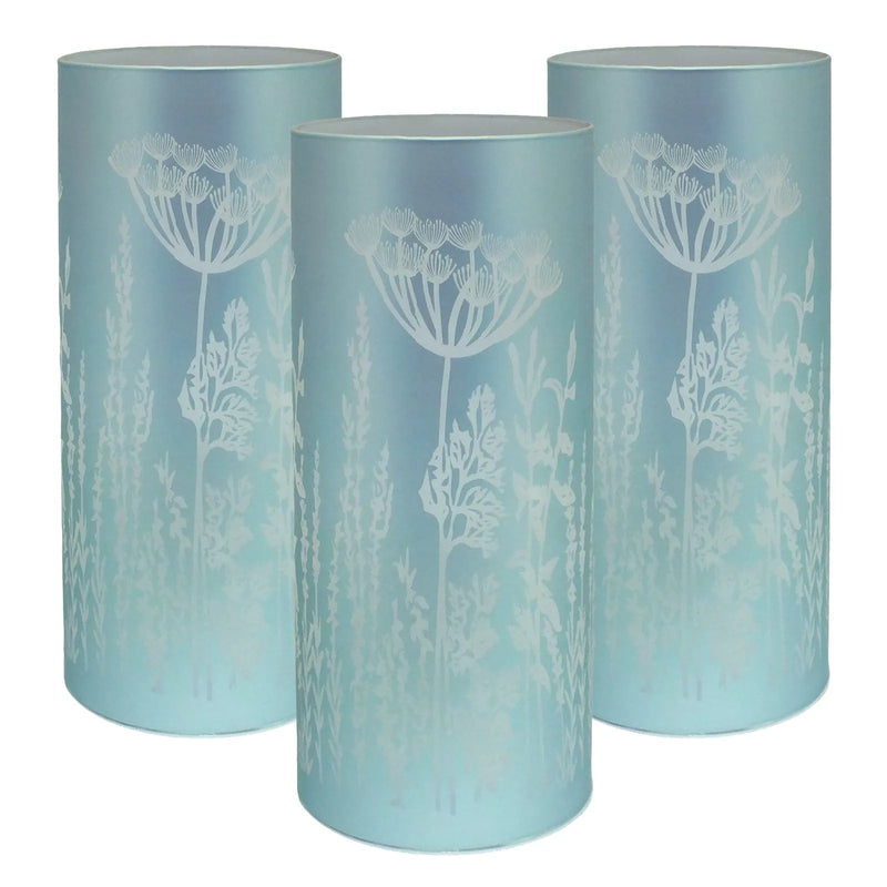 Lesser & Pavey LED Table Lamp LED Glass Table Lamps Battery Operated Cordless Lights | Illuminated Flower Design in Blue, Green or Pink