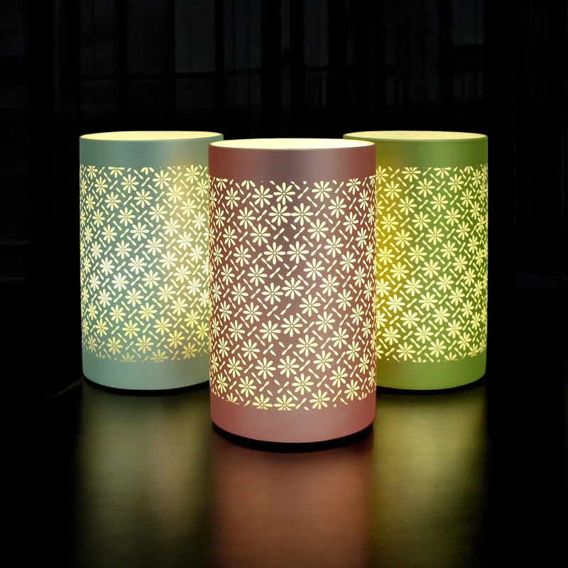 Lesser & Pavey LED Table Lamp LED Table Lamps Battery Operated Cordless Desk Lights | Blue Green or Pink Flower Petal Design