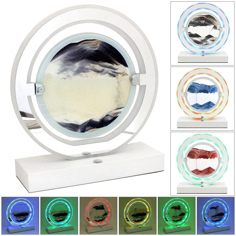 Lesser & Pavey Quicksand Lamp Colour Changing LED Quicksand Lamp Sand Art Picture Light | Choice of Black & White, Blue or Red Sand