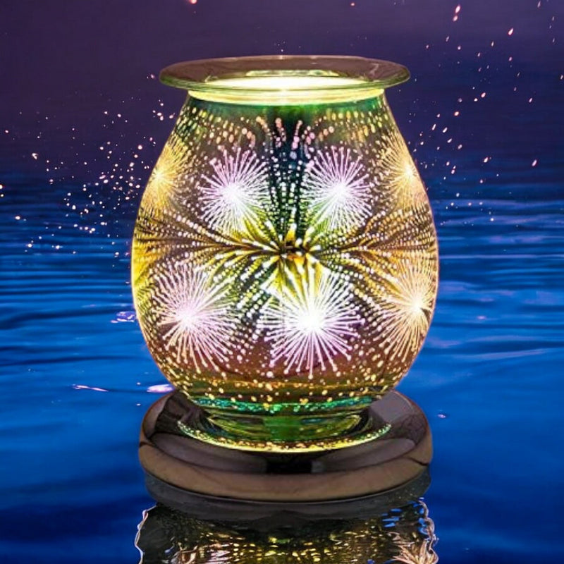 Oil Burner Wax Melter Aroma Fragrance Touch Lamp Star Burst Sparkle 3D Christmas