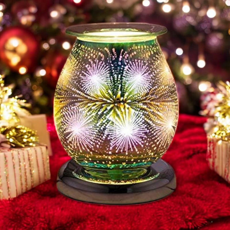 Oil Burner Wax Melter Aroma Fragrance Touch Lamp Star Burst Sparkle 3D Christmas