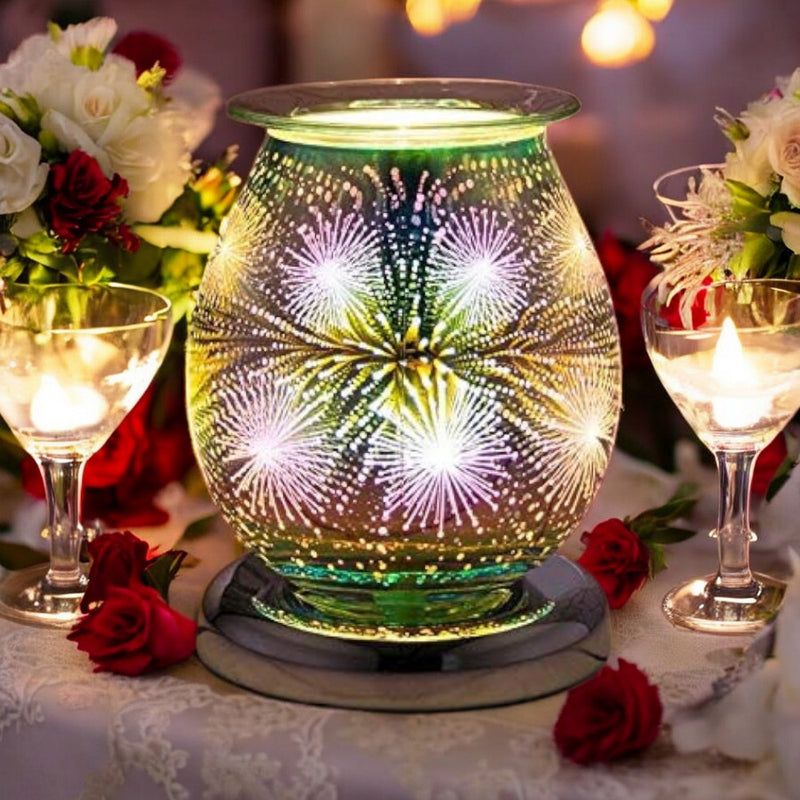 Oil Burner Wax Melter Aroma Fragrance Touch Lamp Star Burst Sparkle 3D Christmas