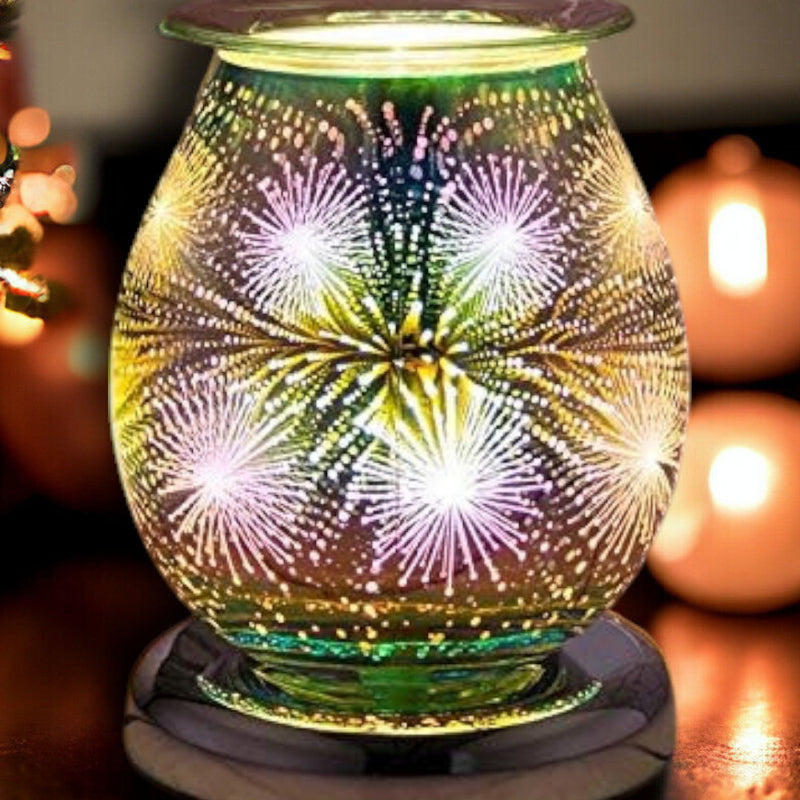 Oil Burner Wax Melter Aroma Fragrance Touch Lamp Star Burst Sparkle 3D Christmas