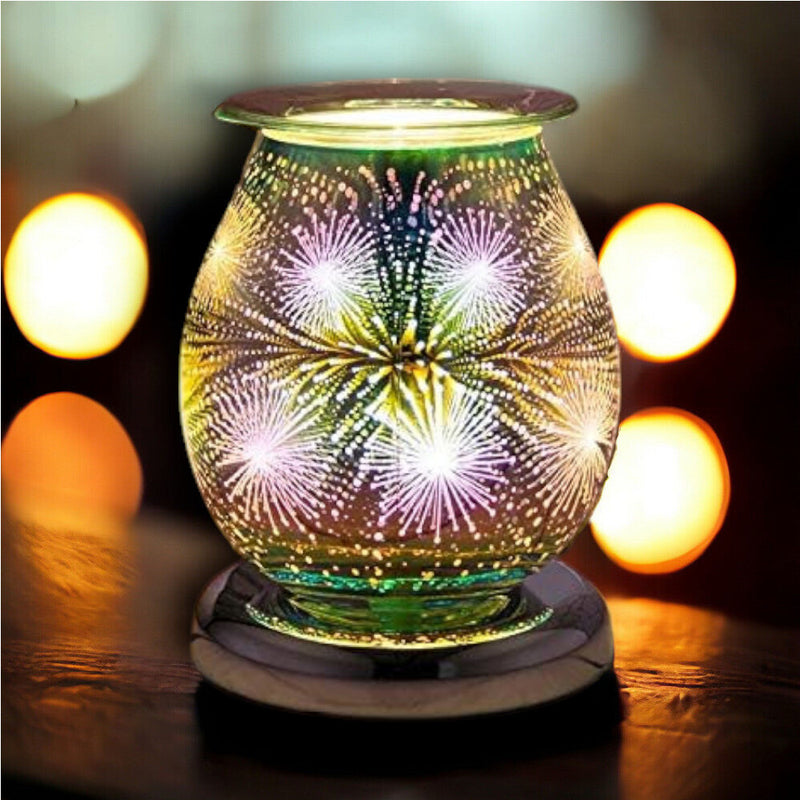 Oil Burner Wax Melter Aroma Fragrance Touch Lamp Star Burst Sparkle 3D Christmas
