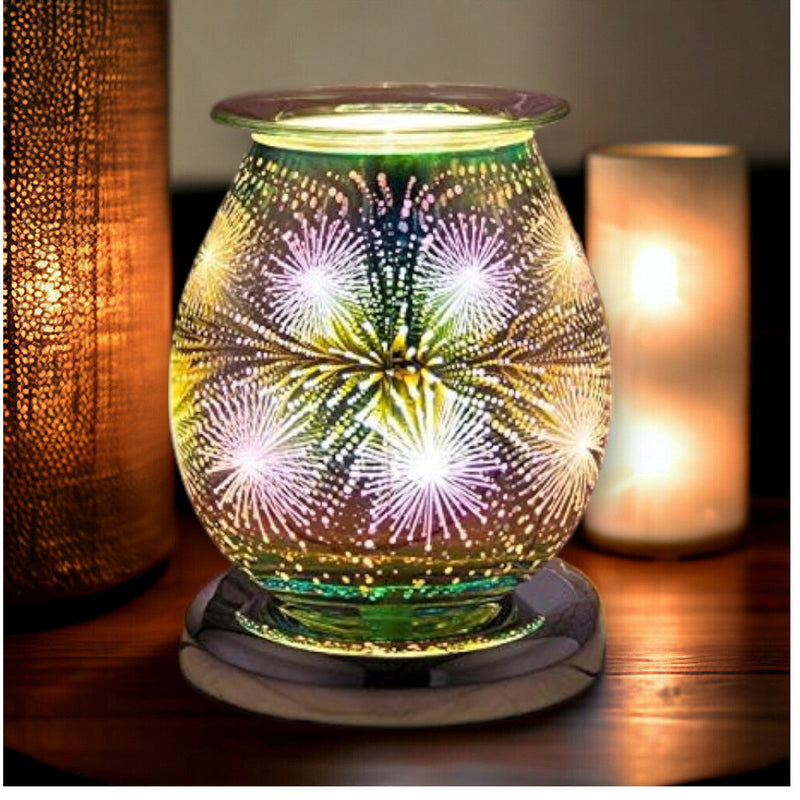 Oil Burner Wax Melter Aroma Fragrance Touch Lamp Star Burst Sparkle 3D Christmas