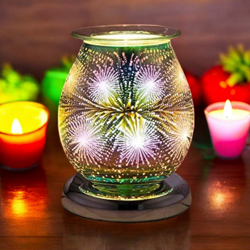 Oil Burner Wax Melter Aroma Fragrance Touch Lamp Star Burst Sparkle 3D Christmas