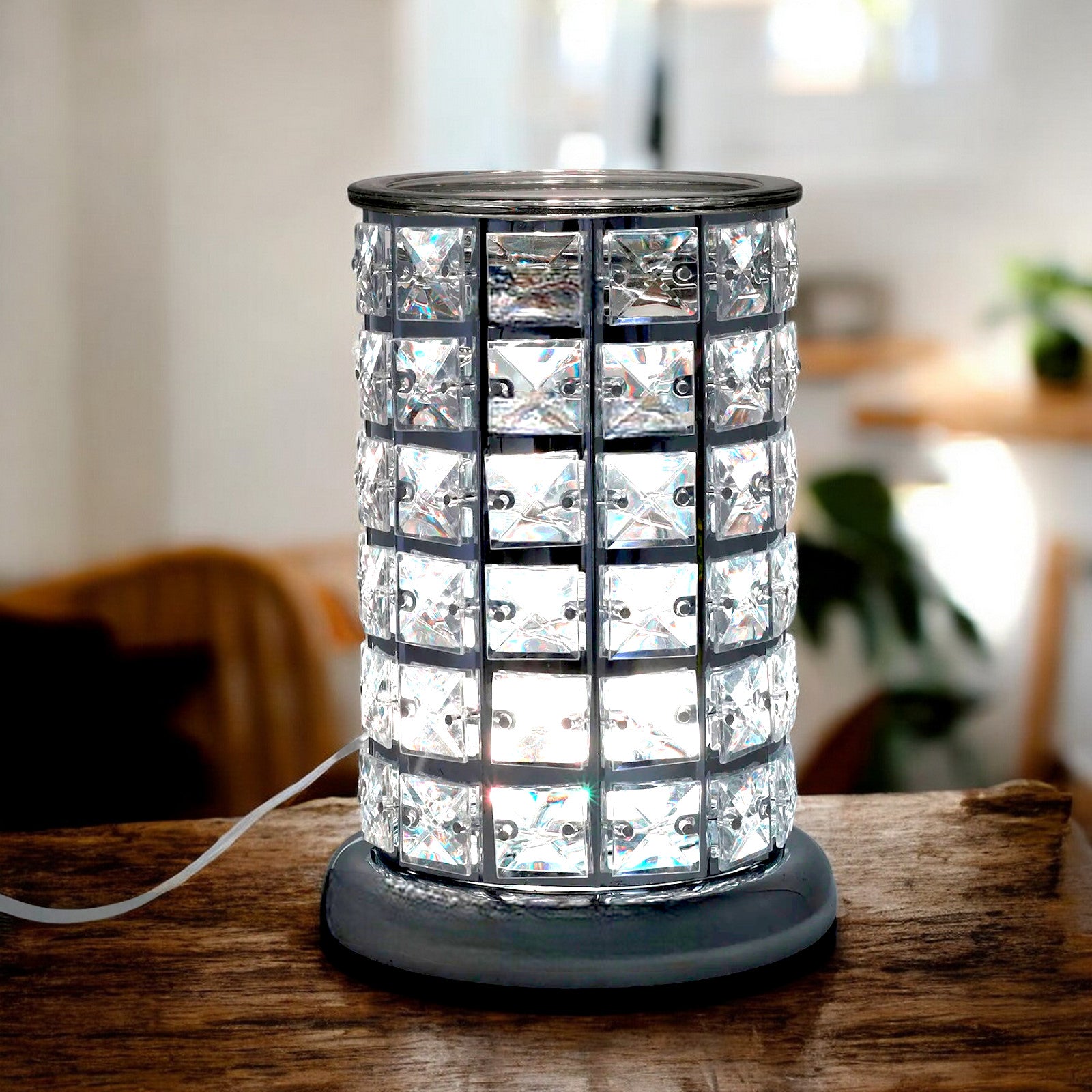 Oil Burner Wax Melt Warmer Colour Changing LED Aroma Lamp + 6pc Assorted Essential Oils