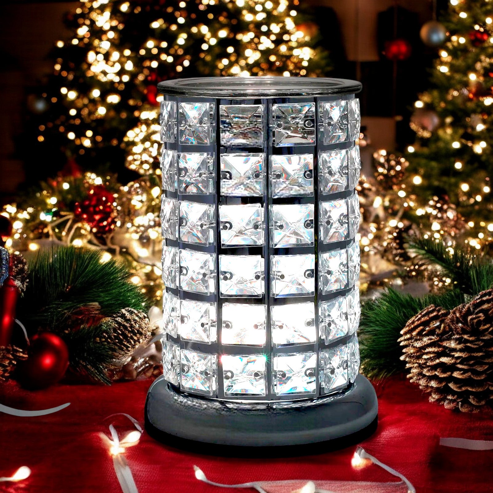 Oil Burner and Wax Melt Warmer plus 10pc Scented Wax Melts | Colour Changing LED Aroma Lamp