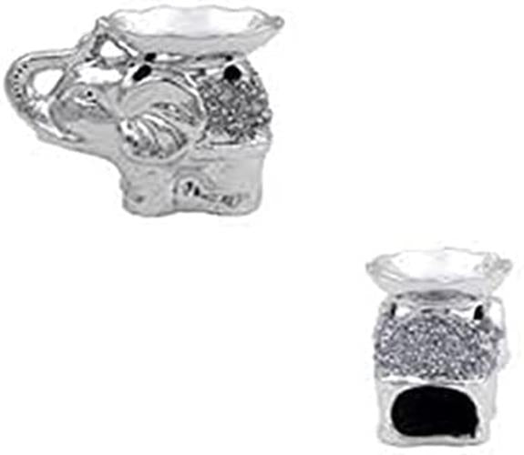 Silver Sparkle Elephant Tea Light Wax Melt Warmer Oil Burner