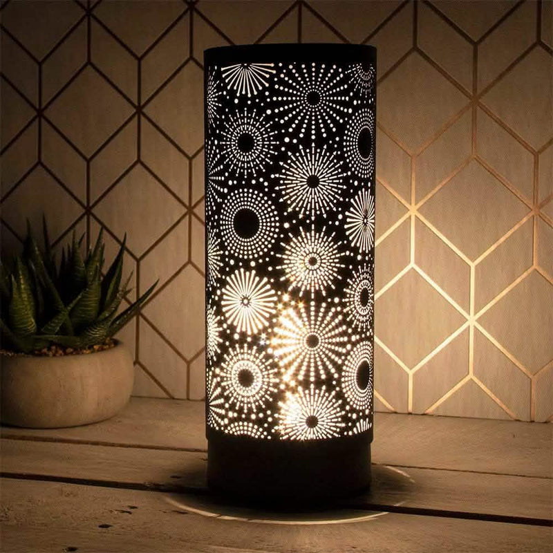Aroma Touch Lamp Essential Oil Burner Fragrance Diffuser | Black Sparkle Design with 6 Scented Oils