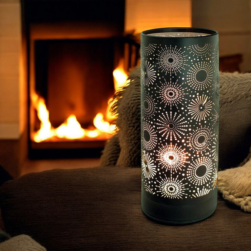 Aroma Touch Lamp Wax Tart Warmer & Oil Burner | Fragrance Diffuser with Black Sparkle Design