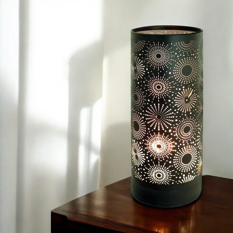 Aroma Touch Lamp Essential Oil Burner Fragrance Diffuser | Black Sparkle Design with 6 Scented Oils