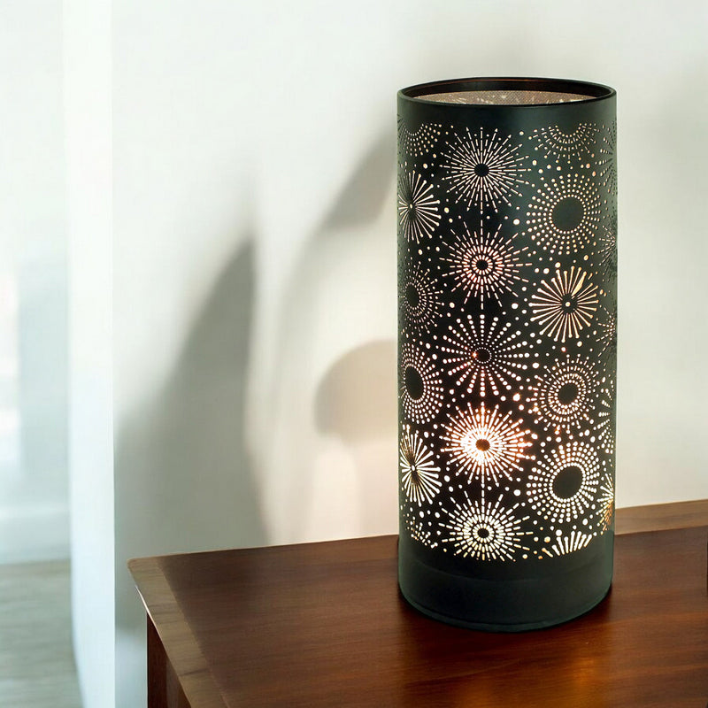 Aroma Touch Lamp Wax Tart Warmer & Oil Burner | Fragrance Diffuser with Black Sparkle Design