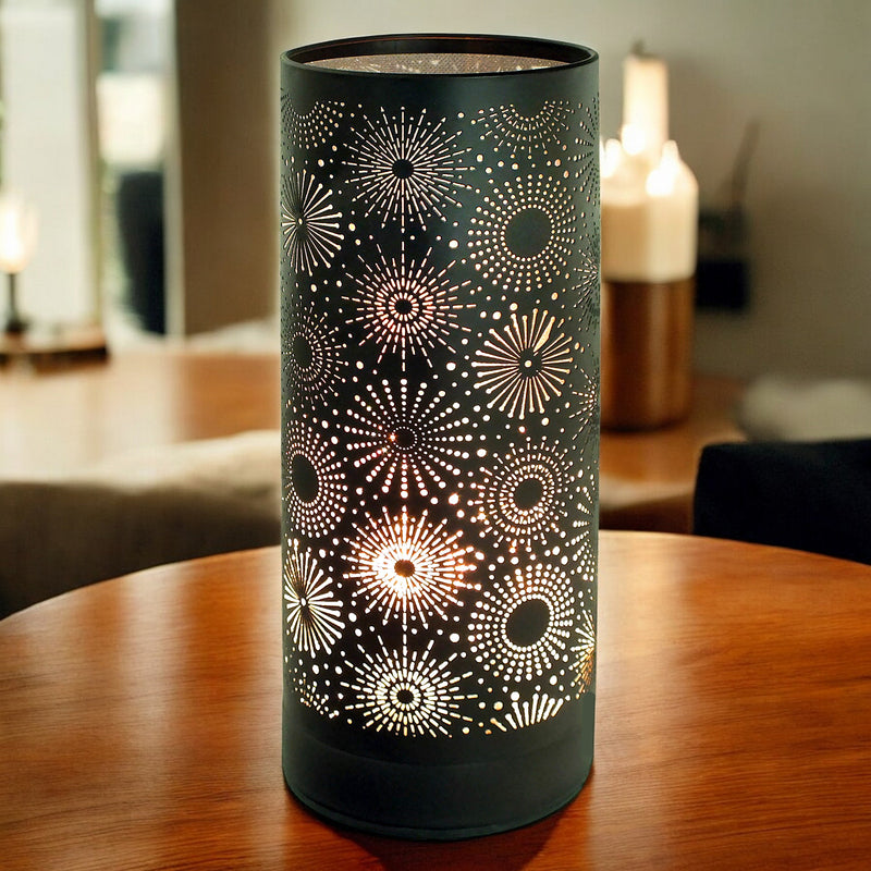 Aroma Touch Lamp Wax Tart Warmer & Oil Burner | Fragrance Diffuser with Black Sparkle Design