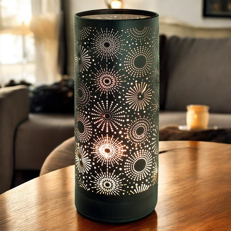 Aroma Touch Lamp Wax Tart Warmer & Oil Burner | Fragrance Diffuser with Black Sparkle Design