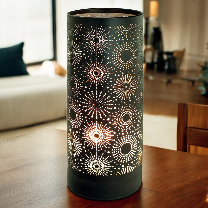 Aroma Touch Lamp Wax Tart Warmer & Oil Burner | Fragrance Diffuser with Black Sparkle Design