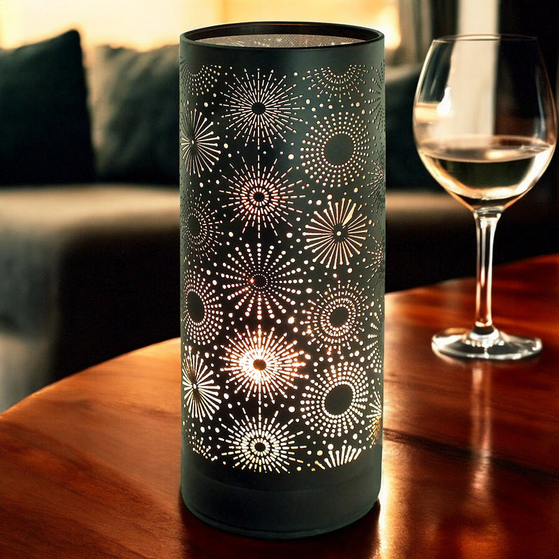 Aroma Touch Lamp Wax Tart Warmer & Oil Burner | Fragrance Diffuser with Black Sparkle Design