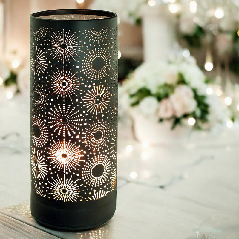 Aroma Touch Lamp Wax Tart Warmer & Oil Burner | Fragrance Diffuser with Black Sparkle Design