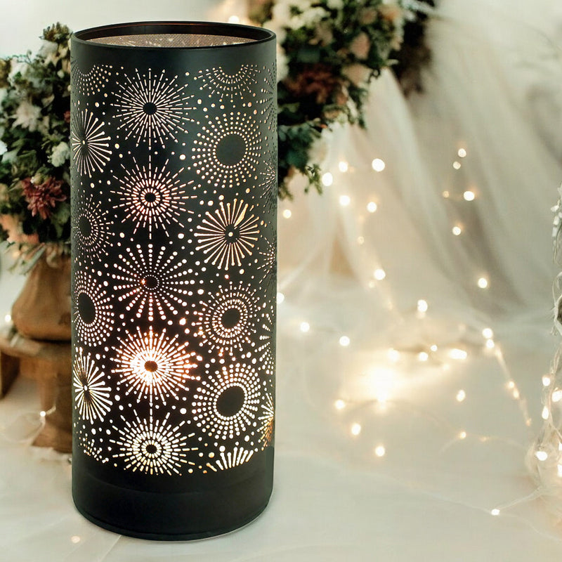 Aroma Touch Lamp Wax Tart Warmer & Oil Burner | Fragrance Diffuser with Black Sparkle Design