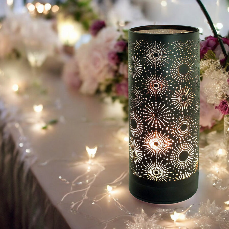 Aroma Touch Lamp Wax Tart Warmer & Oil Burner | Fragrance Diffuser with Black Sparkle Design