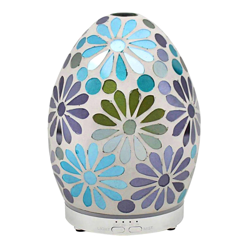 Humidifier and Essential Scented Oil Diffuser Lamp | Flower Mosaic Design with Colour Chaning LEDs