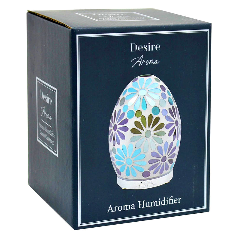 Humidifier and Essential Scented Oil Diffuser Lamp | Flower Mosaic Design with Colour Chaning LEDs