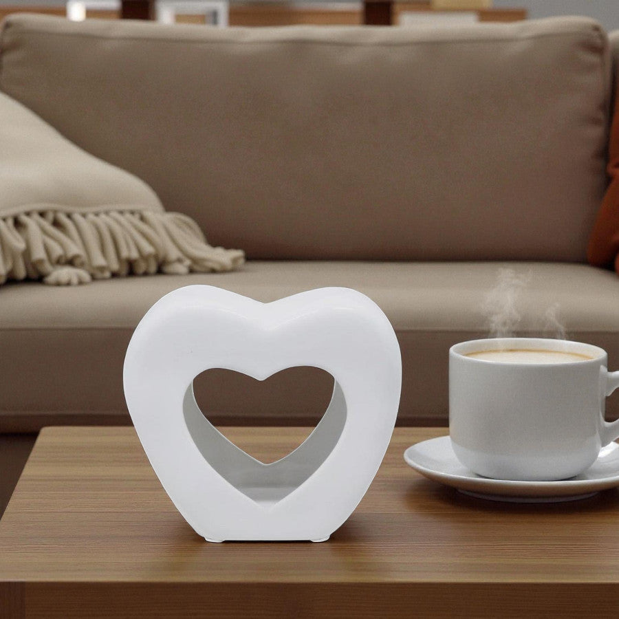 Set of 2 White Heart Tea Light Wax Melt Warmer Oil Burner